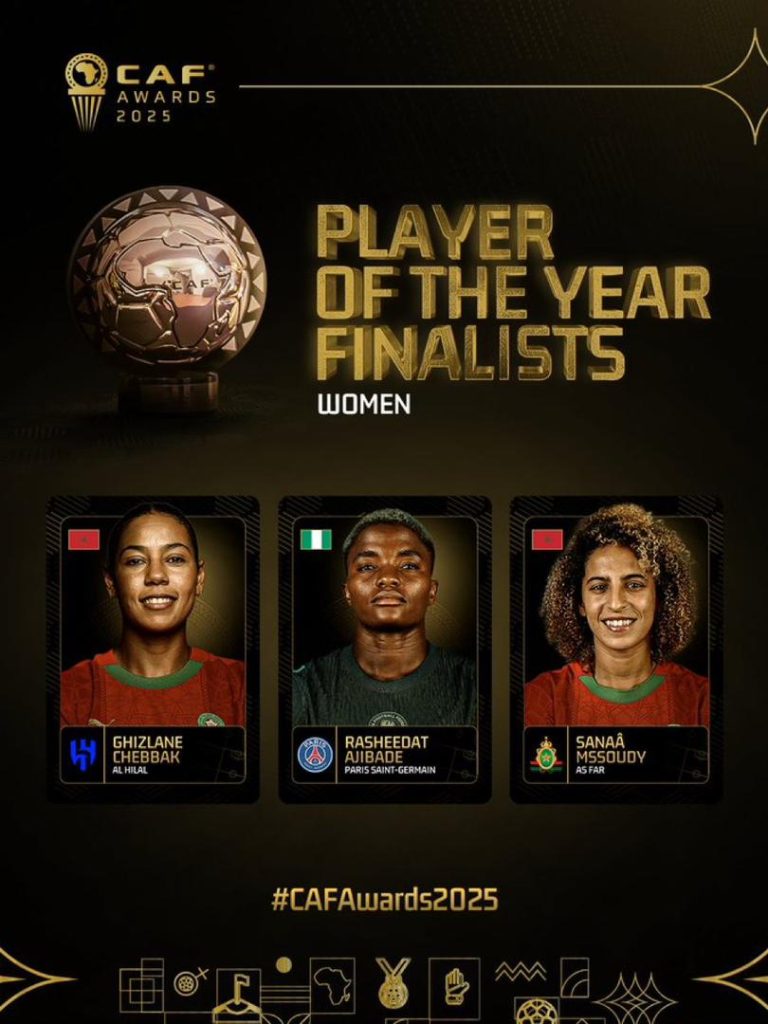 2025 CAF Awards, Rasheedat Ajibade, Chiamaka Nnadozie, Victor Osimhen