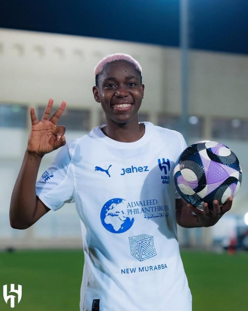 Oshoala Hits Hat-Trick as Al Hilal Reach Challenge Cup Semi-Finals Asisat Oshoala, Al Hilal Women, Easten Flames, Saudi Women’s Premier Challenge Cup