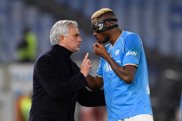Jose Mourinho and Victor Osimhen